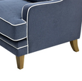 Bondi Hamptons 2.5 Seat Sofa Navy W/White Piping