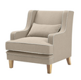 Bondi Hamptons Armchair Natural With White Piping