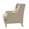 Bondi Hamptons Armchair Natural With White Piping