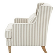 Bondi Hamptons Armchair Natural Stripe With White Piping