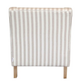 Bondi Hamptons Armchair Natural Stripe With White Piping