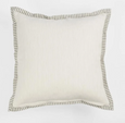 Azalea Cushion White/Grey Ticking Fringe