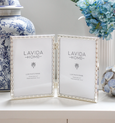 Deluxe Double Photo Frame 5 x 7" Silver