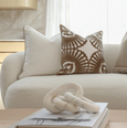 Piped Linen White/Natural Cushion