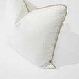 Piped Linen White/Natural Cushion