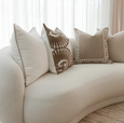 Piped Linen White/Natural Cushion