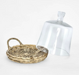Willow Plate With Glass Cloche