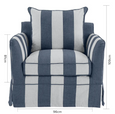 Noosa Hamptons Armchair Denim/Cream Stripe