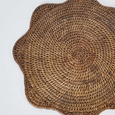 Paume Scallop Rattan Placemat Antique Brown Set/6