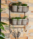 Mesh Wall Shelf with Hooks