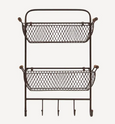 Mesh Wall Shelf with Hooks