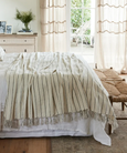 Striped Linen Cotton Bed Cover