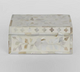 Elena Mother of Pearl Trinket Box White