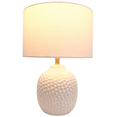 Avalon Textured Table Lamp Small with bulb on