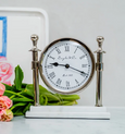 White Marble Round Column Clock