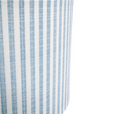 Riviera Lamp - white table lamp with blue stripe shade close up of shade