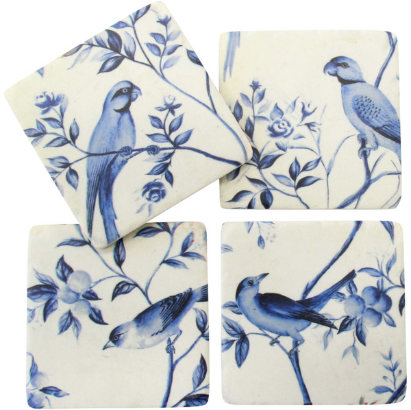 Coasters Set/4 Blue Birds