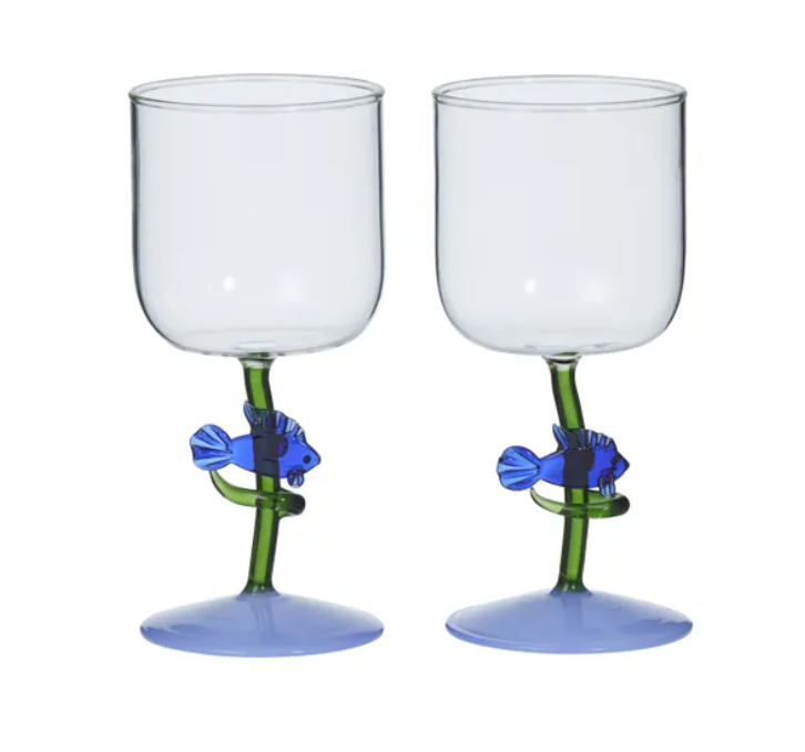 Sea Fish S/2 Wine Glass