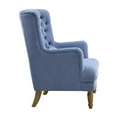 Slate Blue Tufted Winged Armchair