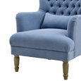 Slate Blue Tufted Winged Armchair