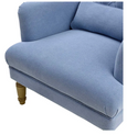 Slate Blue Tufted Winged Armchair