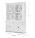 Sorrento Large Glass Door Hamptons Cabinet White