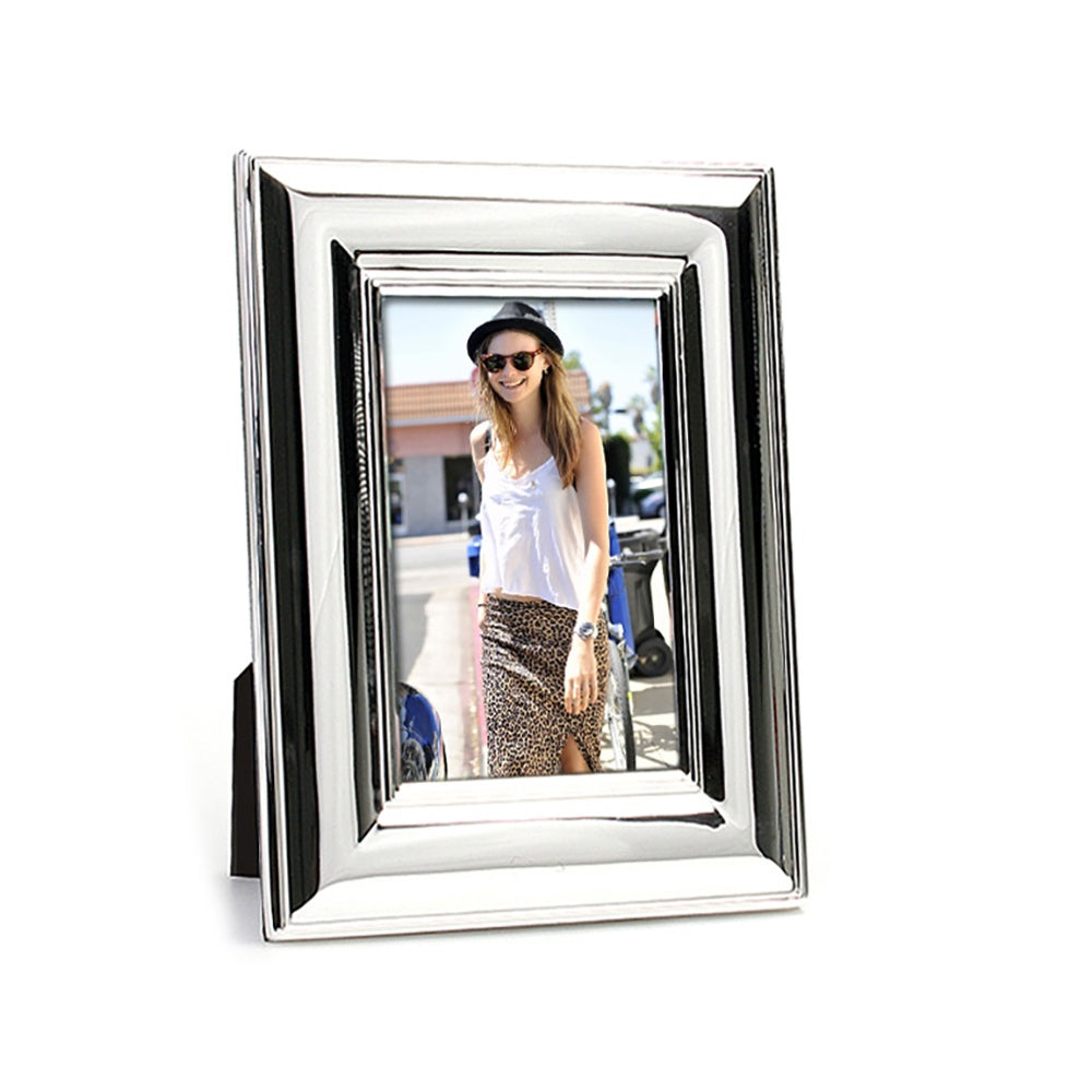 Silver Plated Wide Plain Photo Frame 10cm x 15cm