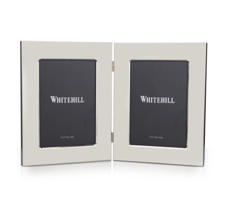 Silver Plated Plain Double Photo Frame 13x18cm
