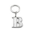 Faux Silver Glitter Keyring "B"