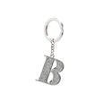 Faux Silver Glitter Keyring "B"