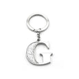 Faux Silver Glitter Keyring "G"