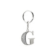 Faux Silver Glitter Keyring "G"