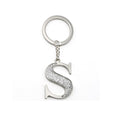 Faux Silver Glitter Keyring "S"