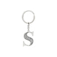 Faux Silver Glitter Keyring "S"
