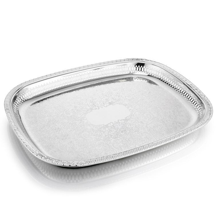 Silver Plated Rectangular Gallery Tray