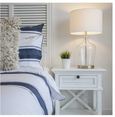 West Beach Hamptons Bedside Table With Drawer White