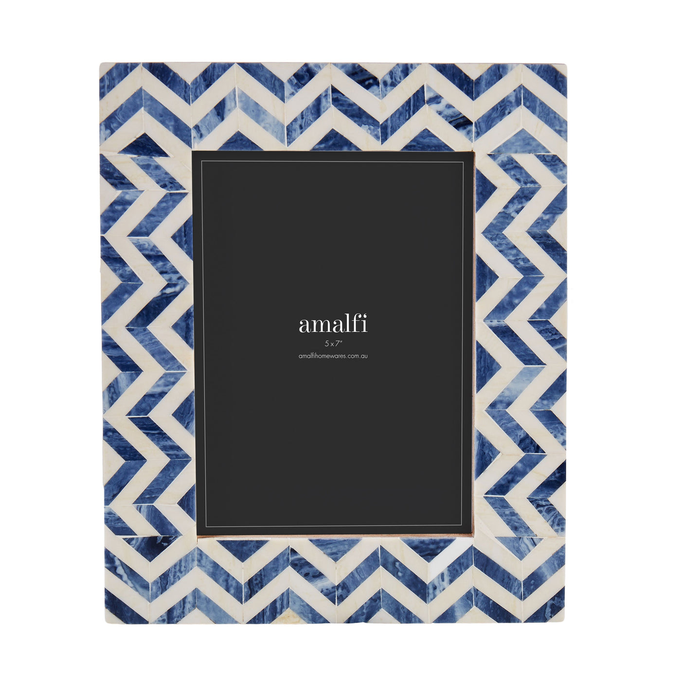 Wood & Resin Photo Frame Blue/White 5 x 7"