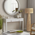 Rope Effect Wall Mirror White above console