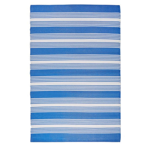 Outdoor Rug Blue & White Stripe 240 x 150cm
