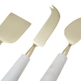 Marble & Stainless Steel Cheese Knives S/3 Gold