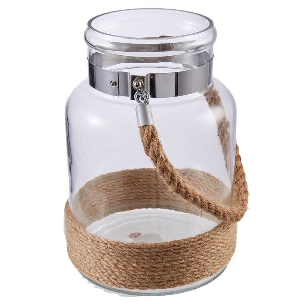 Aubrey Candleholder Large Natural & Clear