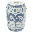 Azure Dragon Ceramic Drum Stool