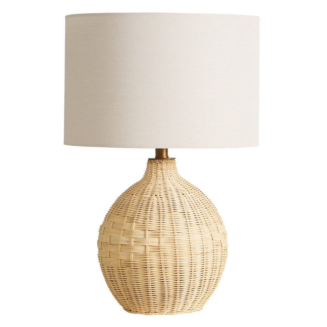 Balle Rattan Lamp with natural shade