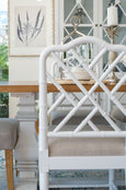 Bardon Bamboo Dining Chair White / Natural Linen