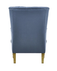 Navy Tufted Winged Armchair