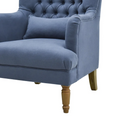 Navy Tufted Winged Armchair