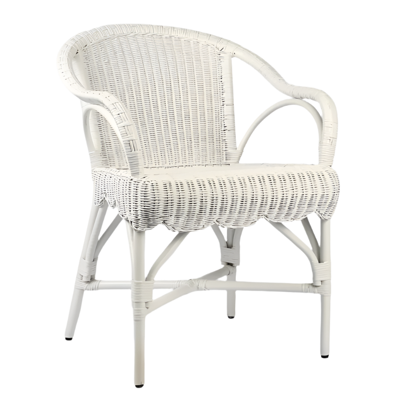 Belle Rattan Armchair White