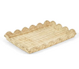 Belle Rattan Scallop Tray Large