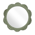 Belle Rattan Scallop Mirror Green