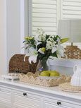 Belle Rattan Scallop Tray Large